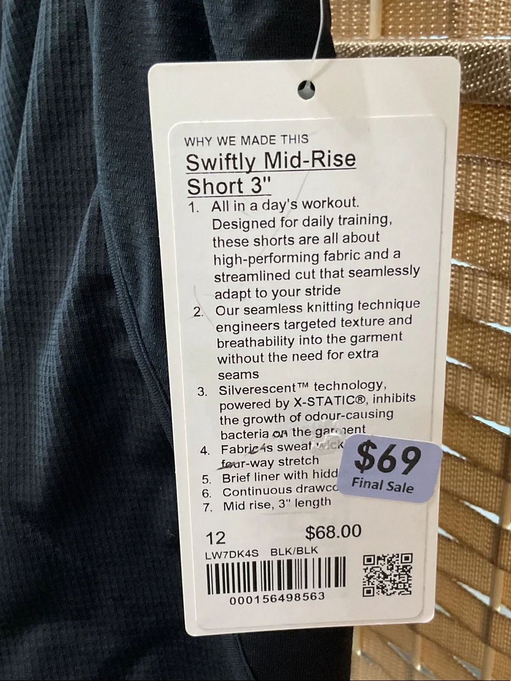 lululemon athletica Women's Black Swiftly Mid-Rise 3” Short